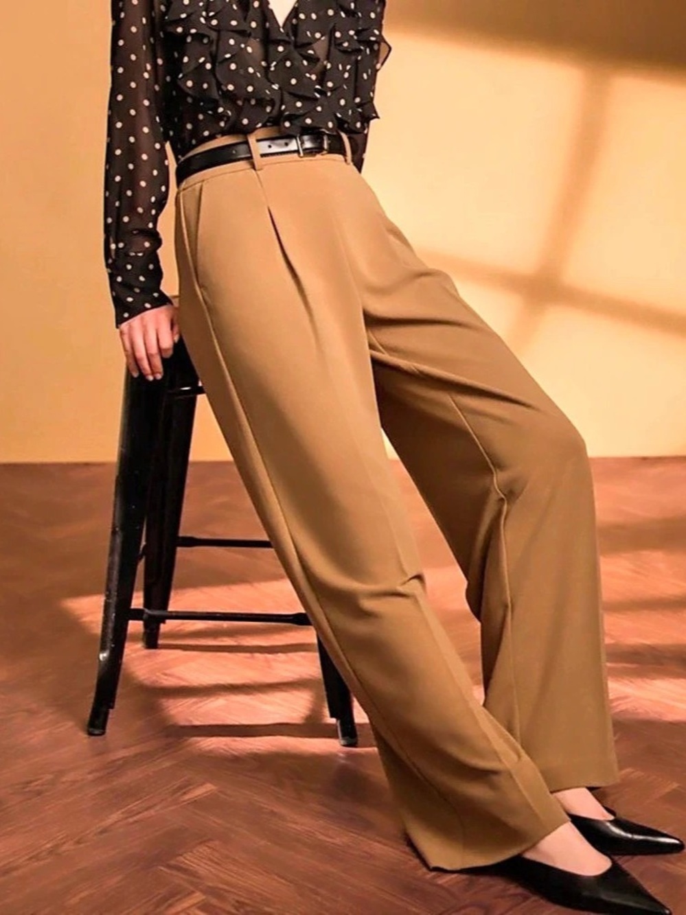 Suzy Shier Wide Leg Pants Brown